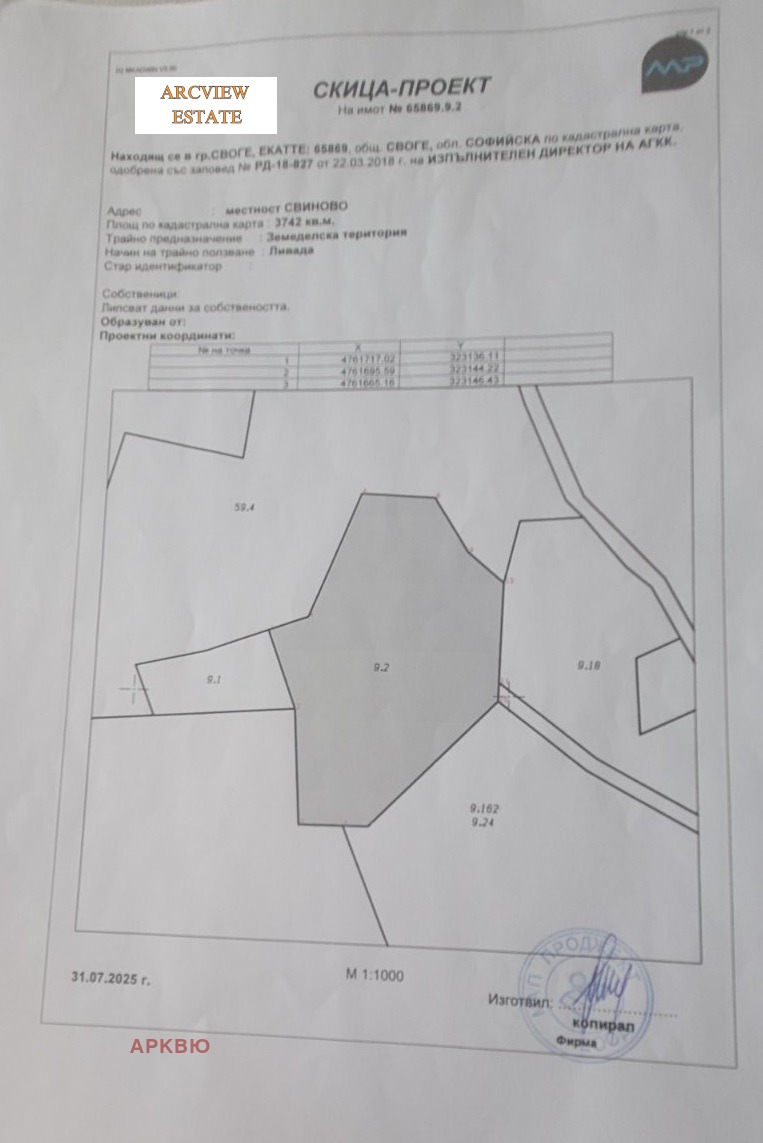 Продава ПАРЦЕЛ, гр. Своге, област София област