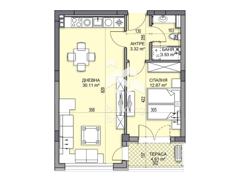 Satılık  1 yatak odası Plovdiv , Gagarin , 77 metrekare | 20920398 - görüntü [2]