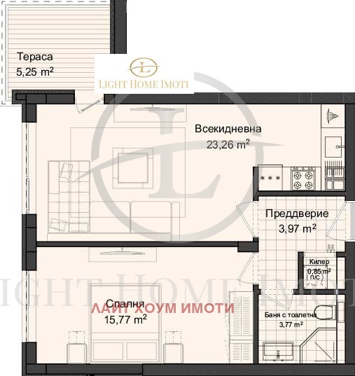 Продаја  1 спаваћа соба Пловдив , Гагарин , 74 м2 | 11619099 - слика [3]