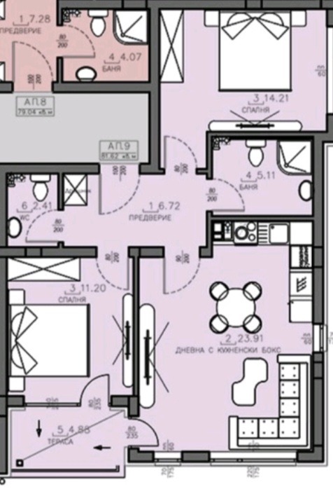 Продается  2 спальни София , Малинова долина , 118 кв.м | 48795467 - изображение [10]