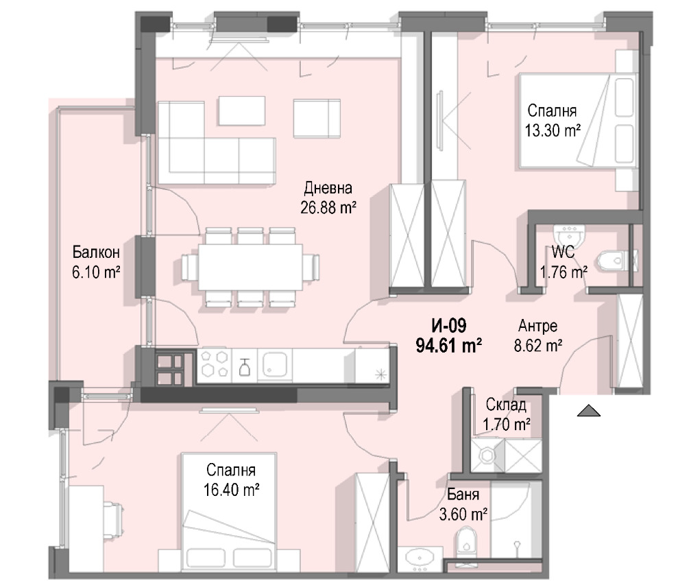 Продава 3-СТАЕН, гр. София, Кръстова вада, снимка 2 - Апартаменти - 45825157
