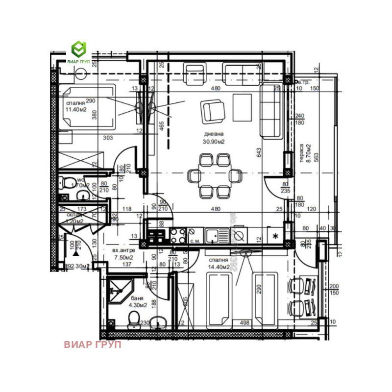 Продаја  2 спаваће собе Пловдив , Остромила , 104 м2 | 12224913