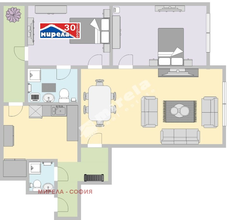 Satılık  3 yatak odası Sofia , Centar , 86 metrekare | 39294402 - görüntü [3]