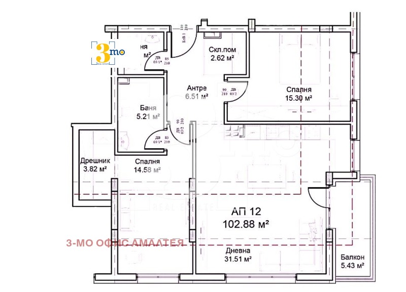 Продава 3-СТАЕН, град София, Модерно предградие • 140000 € • 95420129 — Holmes.bg