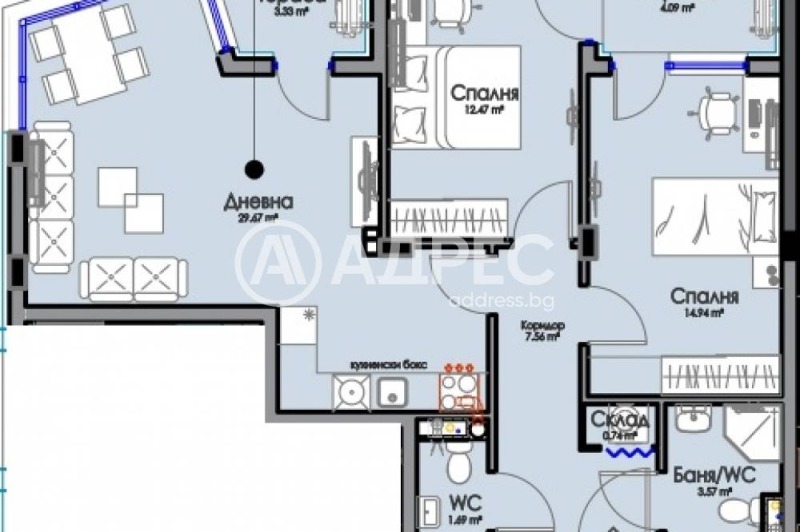 Продава 3-СТАЕН, гр. Бургас, област Бургас, снимка 3 - Апартаменти - 53152079