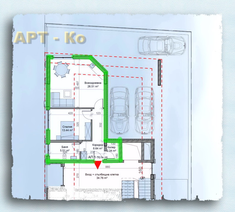 Продава 2-СТАЕН в град Перник, Център - 86 кв.м / 130 000 € » 254 257.90 лв., АРТ-КО