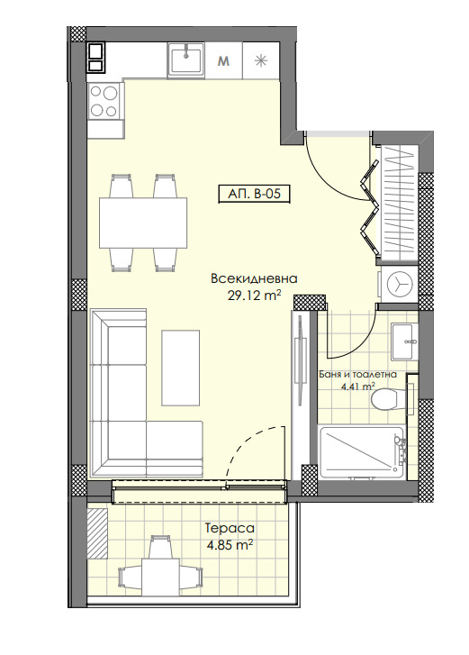 À venda  Estúdio Plovdiv , Ostromila , 53 m² | 32600509 - imagem [3]