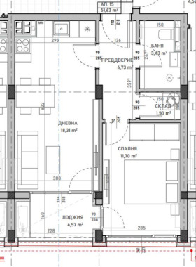 1 soverom Zona B-18, Sofia 1