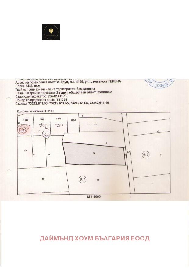 Продава  Парцел област Пловдив , с. Труд , 1447 кв.м | 82404137