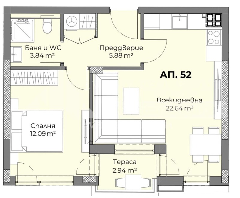 Продава 2-СТАЕН, гр. Пловдив, Христо Смирненски, снимка 3 - Aпартаменти - 47703178