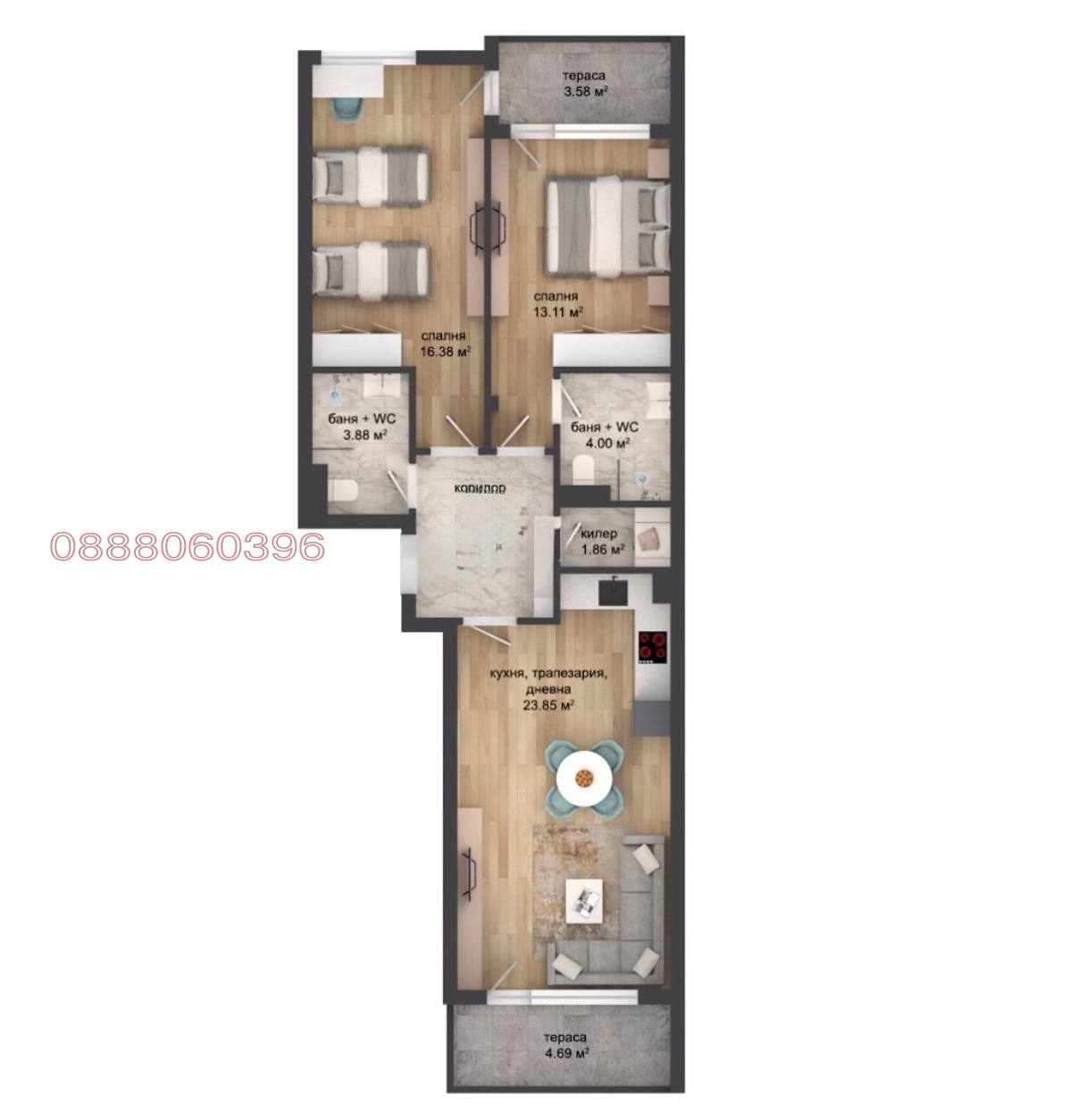 Продава 3-СТАЕН, гр. Пловдив, Кършияка, снимка 15 - Апартаменти - 55791160