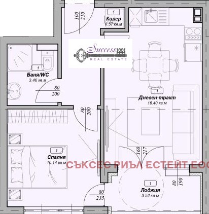 Myytävänä  1 makuuhuone Varna , m-t Ptšelina , 53 neliömetriä | 53165548 - kuva [4]