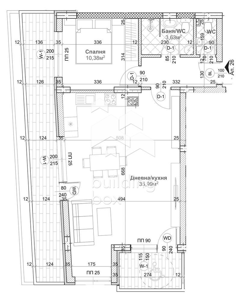 À vendre  1 chambre Varna , m-t Sotira , 106 m² | 50843532