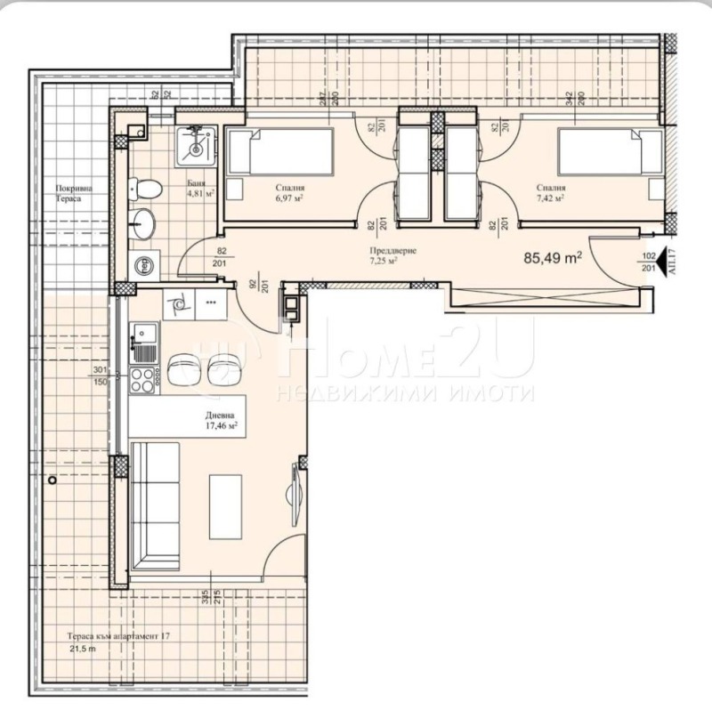 Продава 3-СТАЕН в град Пловдив, Прослав - 94 кв.м / 80 000 € » 156 466.40 лв., ХОУМ ТУ Ю