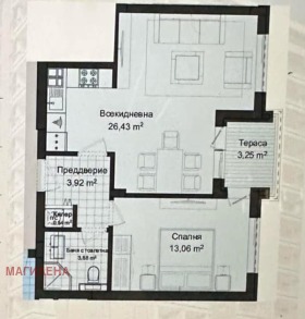 1 hálószoba Gagarin, Plovdiv 1