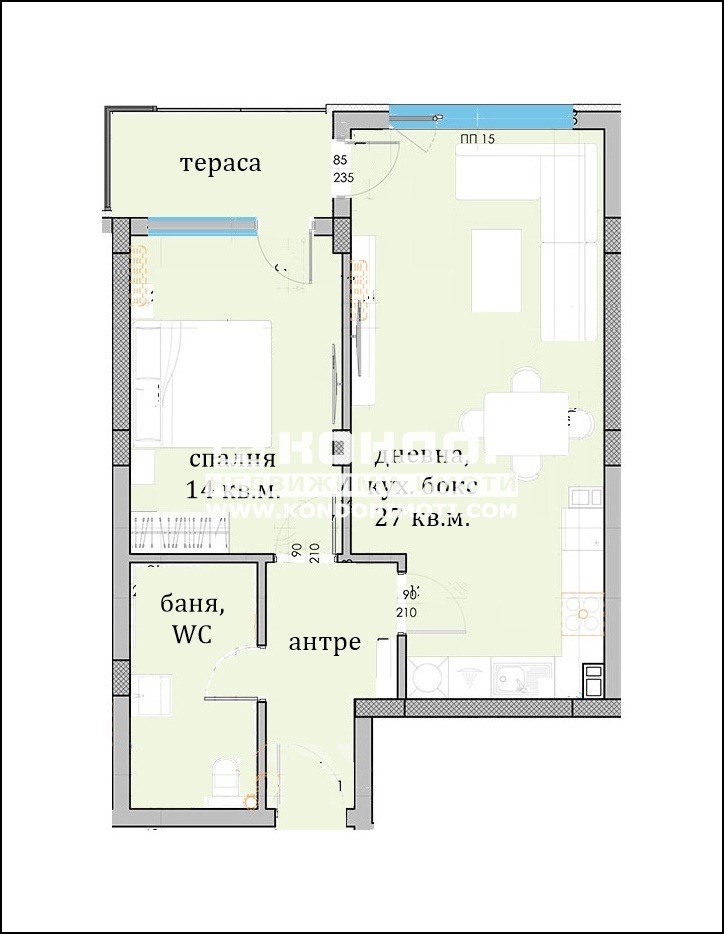 Продава  2-стаен град Пловдив , Въстанически , 77 кв.м | 44379467 - изображение [5]