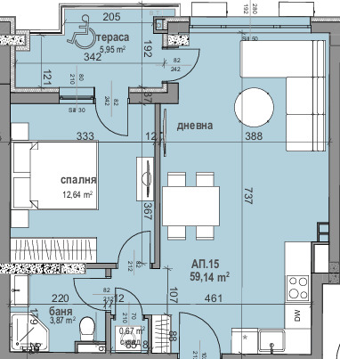 Продава  2-стаен град Бургас , Възраждане , 68 кв.м | 88577901 - изображение [2]