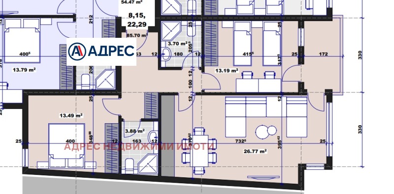 Продава 3-СТАЕН, гр. Стара Загора, Три чучура - център, снимка 2 - Апартаменти - 52990208