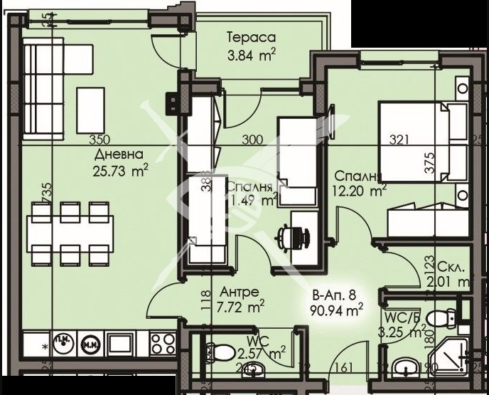 Продава 3-СТАЕН, гр. Бургас, Изгрев, снимка 2 - Aпартаменти - 48249801