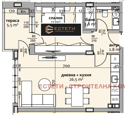 Продава 2-СТАЕН, гр. Стара Загора, Три чучура - център