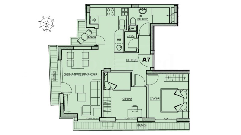 Продава 3-СТАЕН, гр. София, Център, снимка 2 - Апартаменти - 53107459