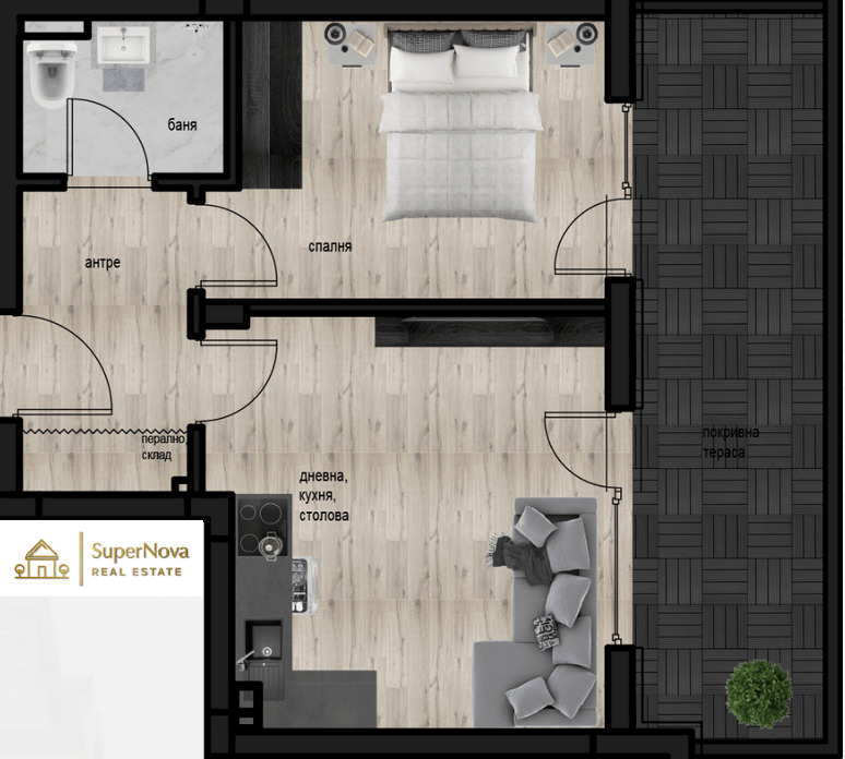 Zu verkaufen  1 Schlafzimmer Plowdiw , Komatewo , 66 qm | 89689497 - Bild [4]
