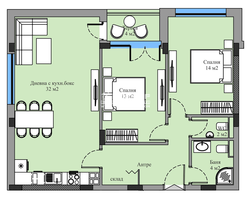 For Sale  2 bedroom Plovdiv , Zapaden , 110 sq.m | 89589857 - image [2]
