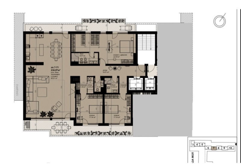 Продава МНОГОСТАЕН в град Бургас, Хоризонт - 270 кв.м / 409 507 € » 800 926.08 лв., ПРАЙМ РИЪЛ ЕСТЕЙТС ЕООД