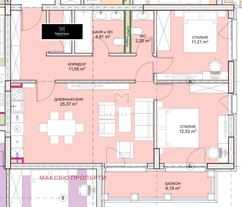 Eladó  2 hálószobás Sofia , Malinova dolina , 115 négyzetméter | 23449503 - kép [3]