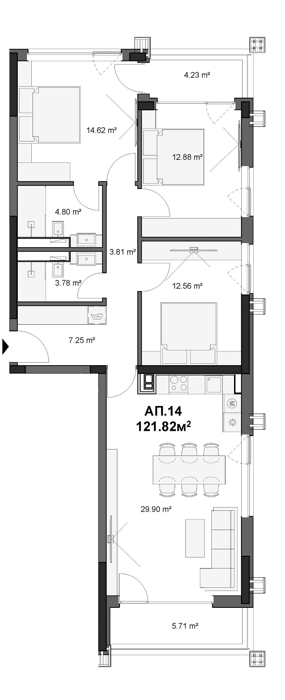 Продава 4-СТАЕН, гр. София, Овча купел 1, снимка 2 - Апартаменти - 55008219