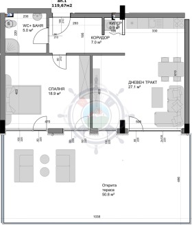 1 slaapkamer Vladislav Varnentsjik 1, Varna 1
