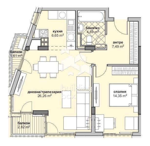 Продава  2-стаен, град София, Люлин 6 •  140 756 EUR • ID 12034385 — holmes.bg - [1] 