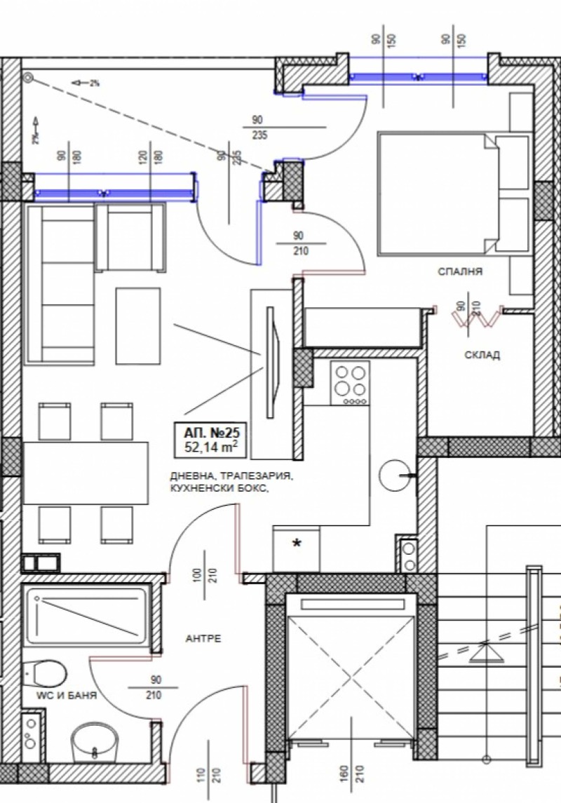 Na prodej  1 ložnice oblast Burgas , Pomorie , 61 m2 | 46630592 - obraz [2]