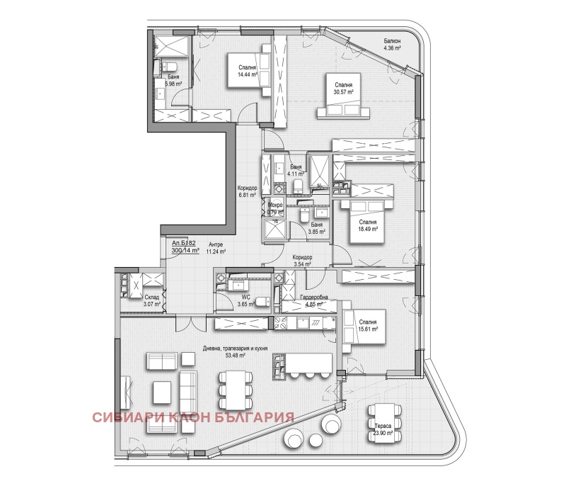 Продава 4-СТАЕН в град София, Витоша - 300 кв.м / 932 000 € » 1 822 833.56 лв., СИБИАРИ КЛОН БЪЛГАРИЯ