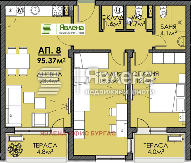 En venta  2 dormitorios Burgas , Meden rudnik - zona V , 95 metros cuadrados | 62343089 - imagen [5]
