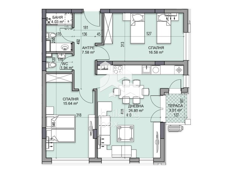For Sale  2 bedroom Plovdiv , Gagarin , 107 sq.m | 43682596 - image [2]