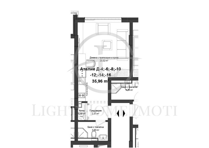 Te koop  Studio Plovdiv , Gagarin , 44 m² | 78962640 - afbeelding [4]