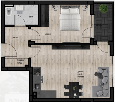 De vânzare  1 dormitor Plovdiv , Ciuciuc Parij , 70 mp | 38812884