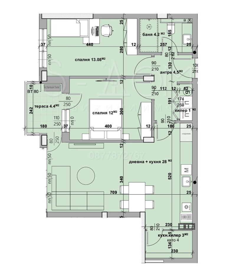 Продаја  2 спаваће собе Стара Загора , Казански , 95 м2 | 87197592 - слика [2]