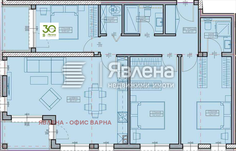 Продава 4-СТАЕН, гр. Варна, Кайсиева градина, снимка 2 - Апартаменти - 54744319