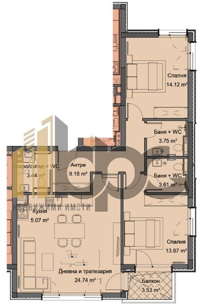 Продава 3-СТАЕН, гр. София, м-т Камбаните, снимка 3 - Апартаменти - 53281966