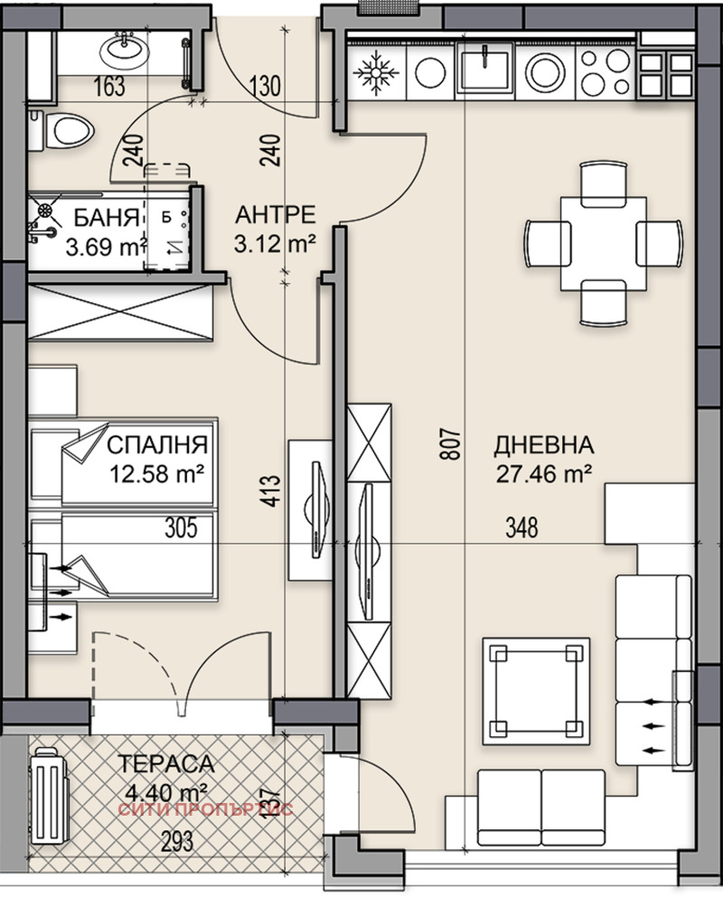 Till salu  1 sovrum Plovdiv , Gagarin , 71 kvm | 78944451 - bild [2]