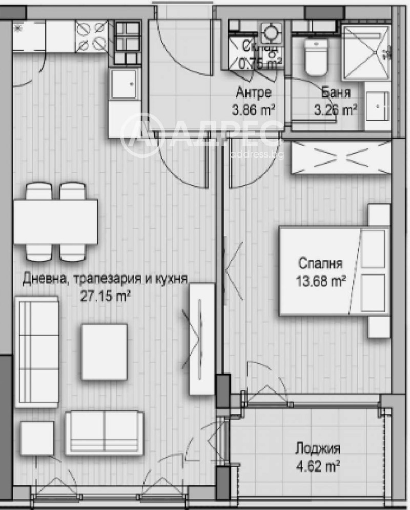 De vânzare  1 dormitor Sofia , Hladilnica , 76 mp | 18713917