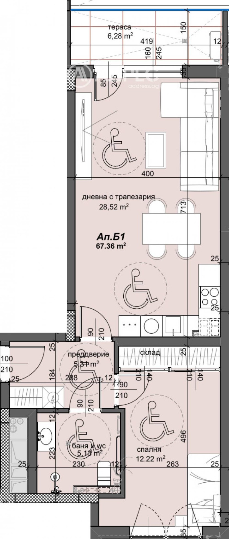 Till salu  1 sovrum Plovdiv , Trakija , 80 kvm | 55430679 - bild [5]