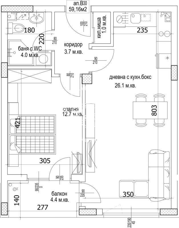 Продава 2-СТАЕН, гр. Варна, Кайсиева градина, снимка 2 - Апартаменти - 52167424