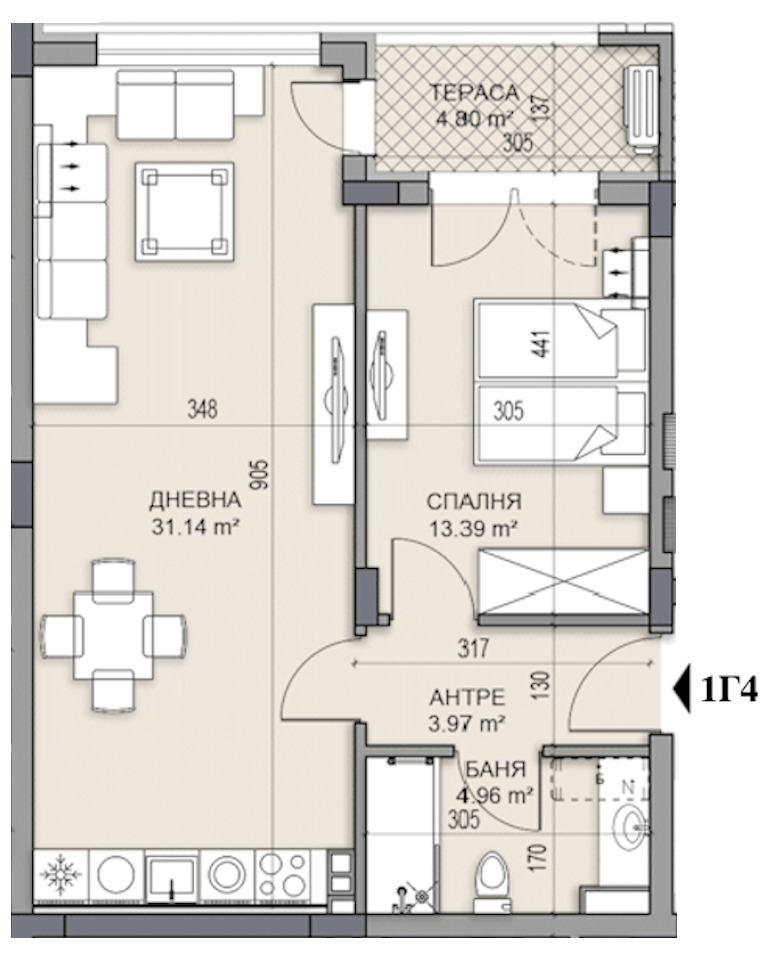 Na prodej  1 ložnice Plovdiv , Gagarin , 79 m2 | 58441839 - obraz [2]