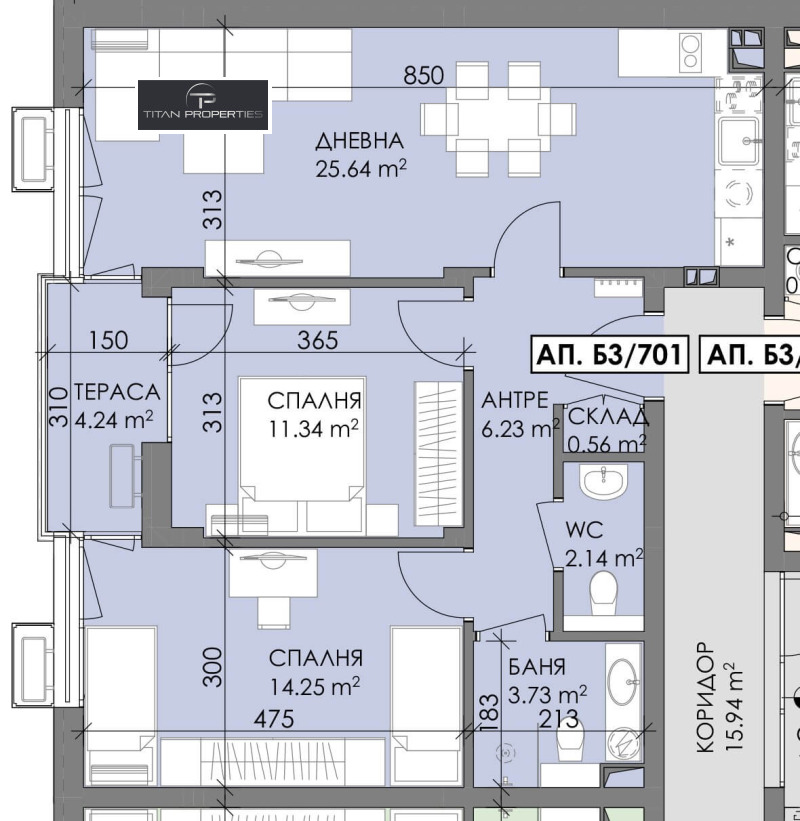 Продава 3-СТАЕН в град Бургас, Меден рудник - зона В - 91 кв.м / 100 000 € » 195 583.00 лв., ТИТАН СЕЙЛС