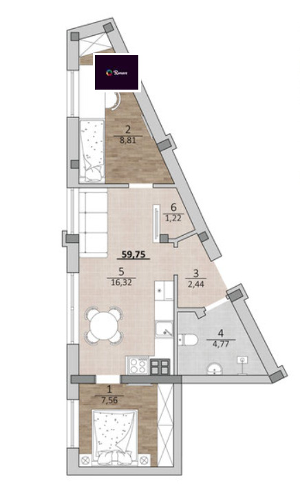 Till salu  2 sovrum Varna , Briz , 60 kvm | 48853046 - bild [5]