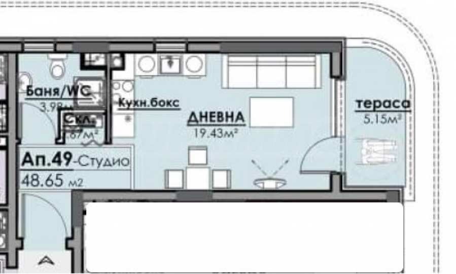 Продава 1-СТАЕН, гр. Бургас, Славейков, снимка 2 - Апартаменти - 50365168