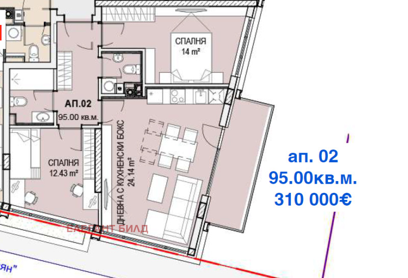 Te koop  2 slaapkamers Sofia , Krastova vada , 95 m² | 12451461 - afbeelding [2]